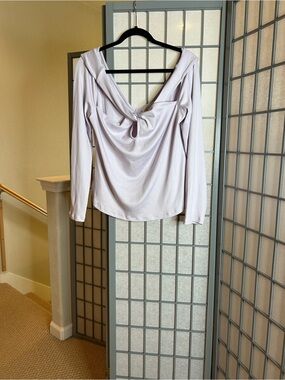 NWT Anthropologie Lavender Twist-Front Long Sleeve Top
